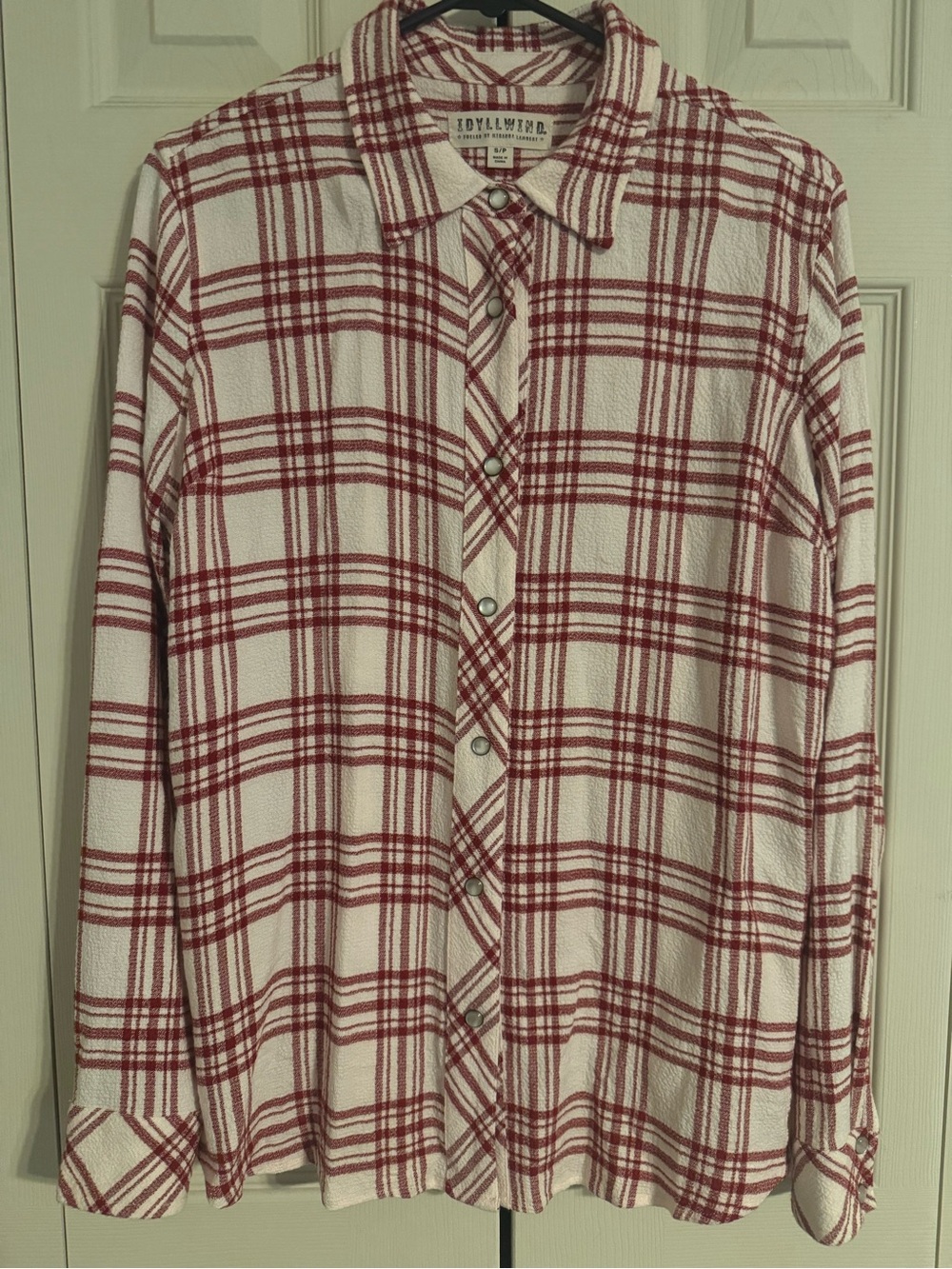 Idyllwind Red and White Plaid Button-Down Shirt